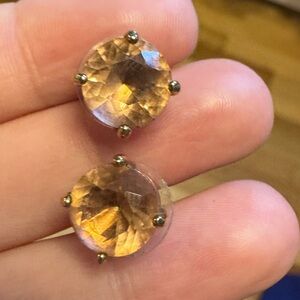 kate spade Amber Faceted Round Crystal Stud Earrings